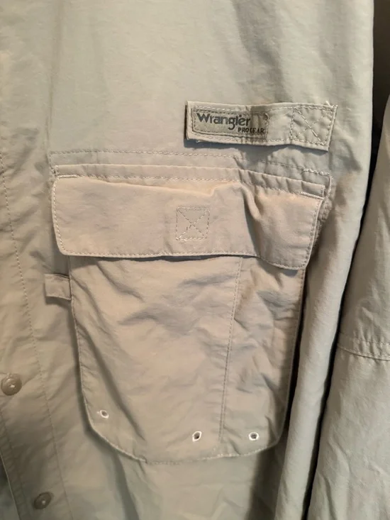 Wrangler Pro Gear Men's Khaki Lightweight Vented Fishing Shirt Jacket - Size XXL - Picture 2 of 7